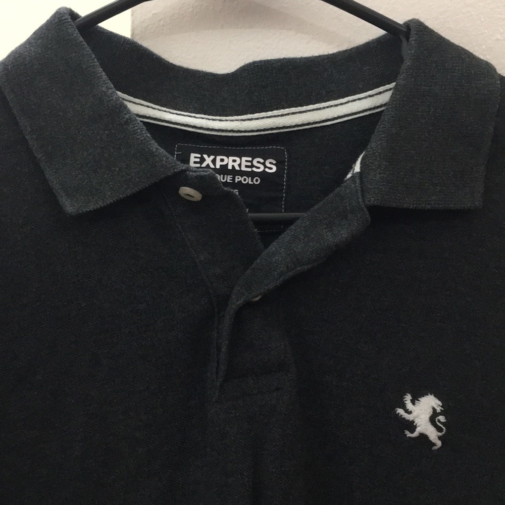 Express - Gray Modern Fit Pique Polo